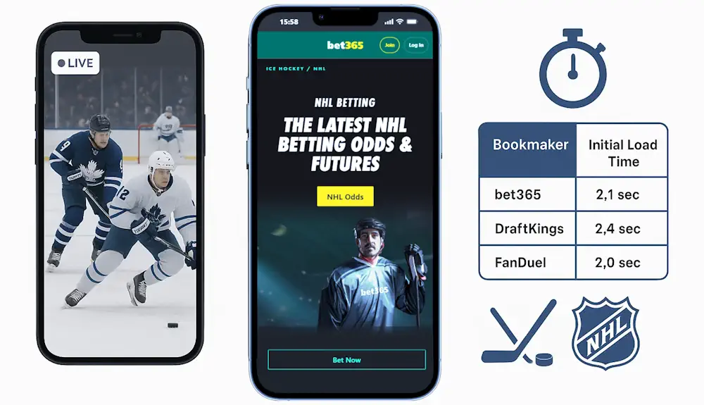 NHL hockey betting Mobile Apps Banner